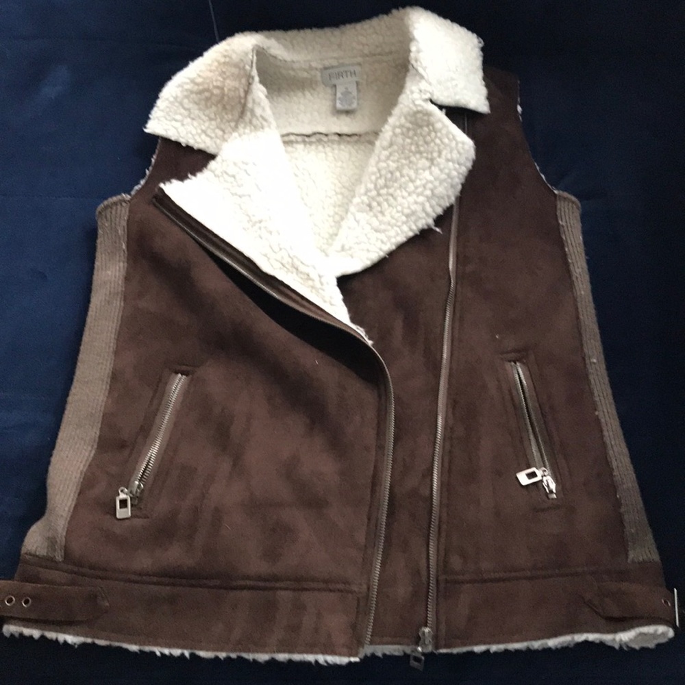 Firth faux suede and shearling vest